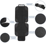 2pcs Child Car Seat Protector Non-Slip Base Material + Waterproof 600D Fabric, Red Line, Black Line