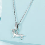 Pendentif mignon petit teckel en argent sterling S925, accessoires de bracelet perlé DIY, SCC2561