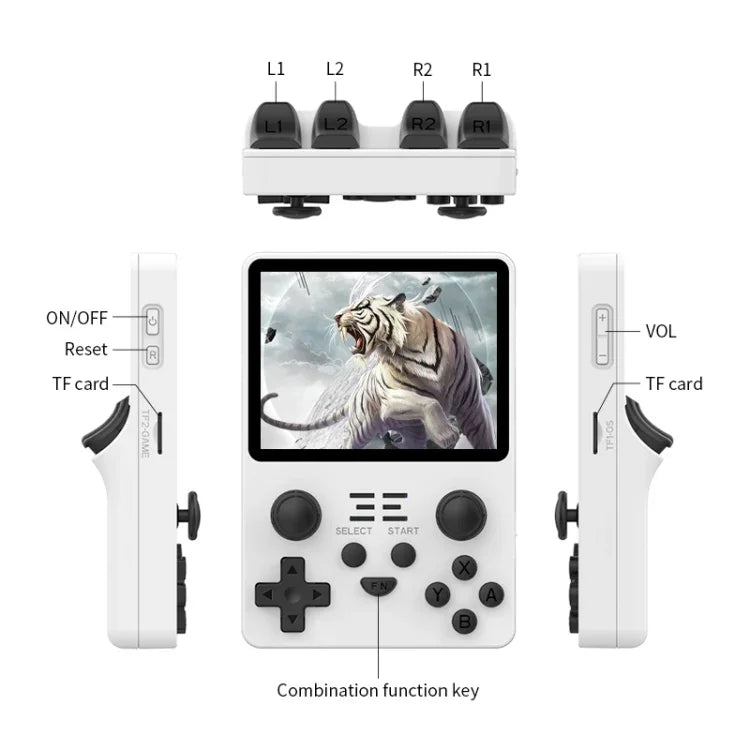 Console de jeu portable rétro open source POWKIDDY RGB20S avec écran IPS de 3,5 pouces, 16 Go + 64 Go ou 16 Go + 256 Go