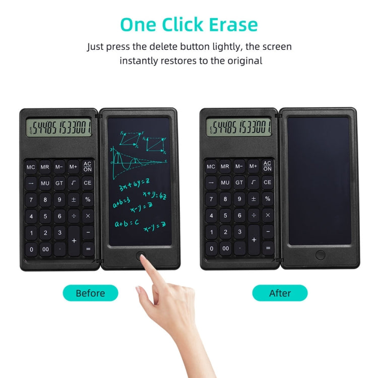 Calculatrice de tableau d'écriture LCD pliable et portable de 6 pouces pour l'apprentissage en entreprise, modèle de base, modèle fonctionnel