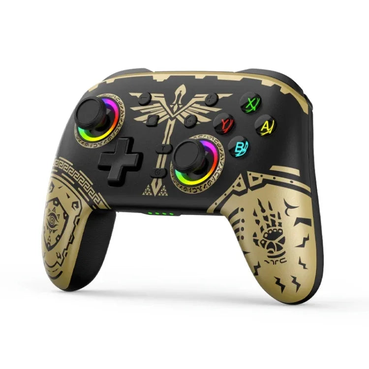 Manette de jeu sans fil Bluetooth à vibrations somatosensorielles pour Nintendo Switch/Switch Pro, Noir et or, Blanc et vert, Noir, Blanc