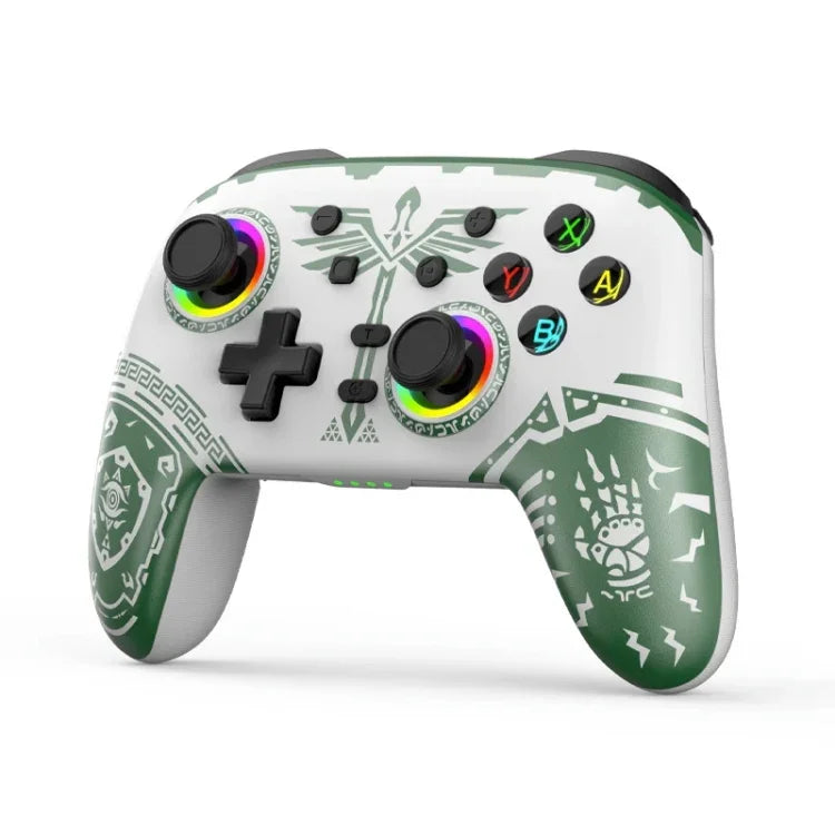 Manette de jeu sans fil Bluetooth à vibrations somatosensorielles pour Nintendo Switch/Switch Pro, Noir et or, Blanc et vert, Noir, Blanc