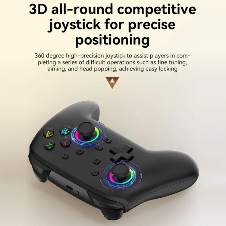 Manette de jeu sans fil Bluetooth à vibrations somatosensorielles pour Nintendo Switch/Switch Pro, Noir et or, Blanc et vert, Noir, Blanc