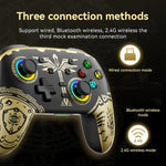 Manette de jeu sans fil Bluetooth à vibrations somatosensorielles pour Nintendo Switch/Switch Pro, Noir et or, Blanc et vert, Noir, Blanc