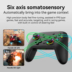 Manette de jeu sans fil Bluetooth à vibrations somatosensorielles pour Nintendo Switch/Switch Pro, Noir et or, Blanc et vert, Noir, Blanc