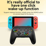 Manette de jeu sans fil Bluetooth à vibrations somatosensorielles pour Nintendo Switch/Switch Pro, Noir et or, Blanc et vert, Noir, Blanc