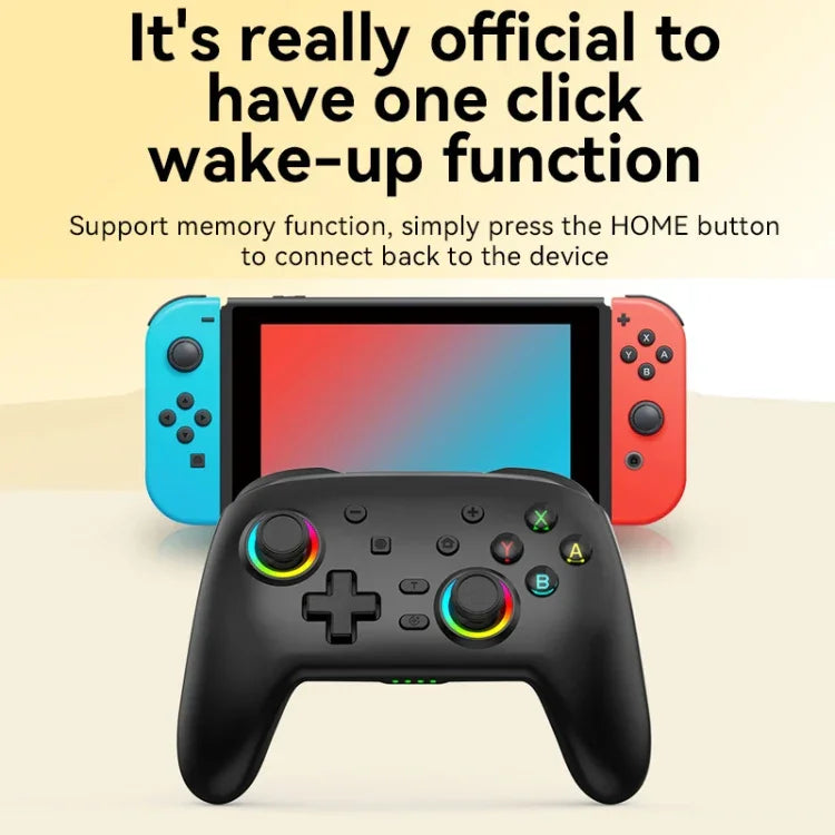 Manette de jeu sans fil Bluetooth à vibrations somatosensorielles pour Nintendo Switch/Switch Pro, Noir et or, Blanc et vert, Noir, Blanc