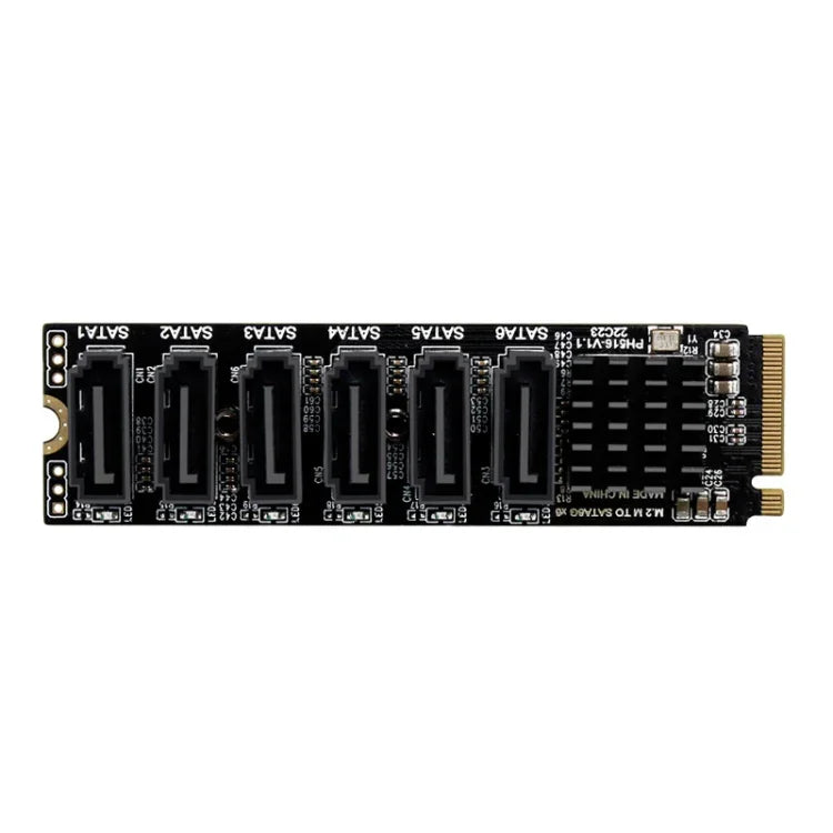 Carte d'extension de transfert M2 M-EKY PCIe 3.0 vers SATA 6G, adaptateur d'extension de disque dur 6 ports