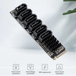 Carte d'extension de transfert M2 M-EKY PCIe 3.0 vers SATA 6G, adaptateur d'extension de disque dur 6 ports