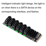 Carte d'extension de transfert M2 M-EKY PCIe 3.0 vers SATA 6G, adaptateur d'extension de disque dur 6 ports