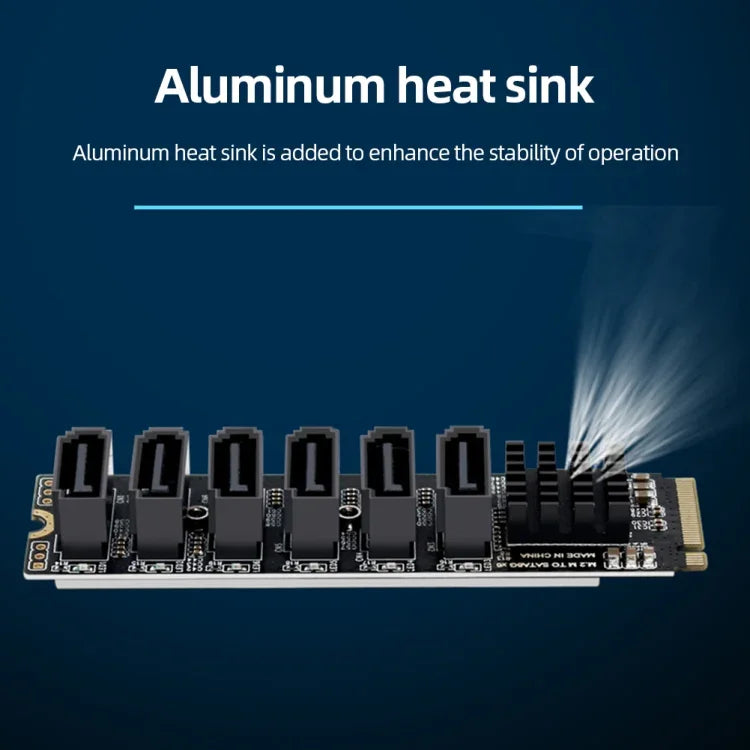 Carte d'extension de transfert M2 M-EKY PCIe 3.0 vers SATA 6G, adaptateur d'extension de disque dur 6 ports