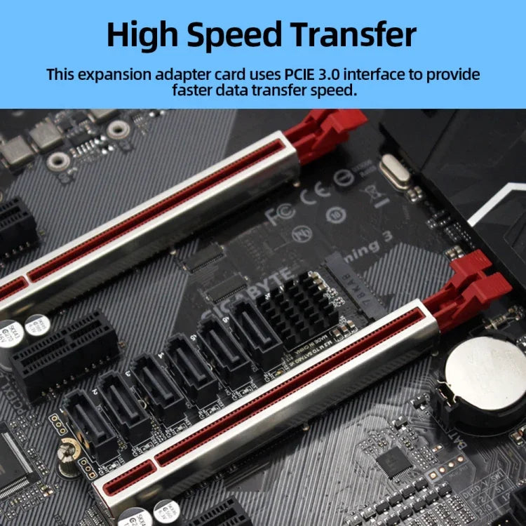 Carte d'extension de transfert M2 M-EKY PCIe 3.0 vers SATA 6G, adaptateur d'extension de disque dur 6 ports