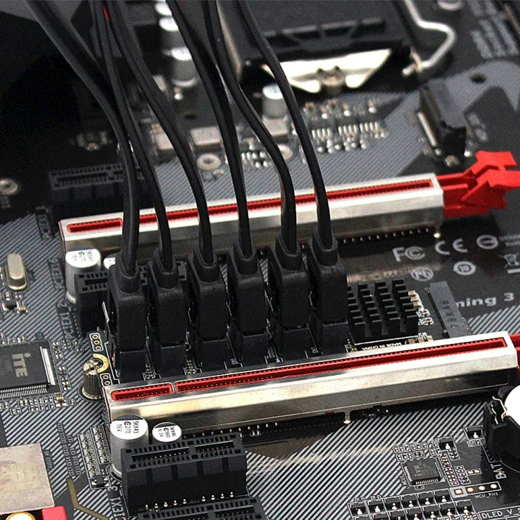 Carte d'extension de transfert M2 M-EKY PCIe 3.0 vers SATA 6G, adaptateur d'extension de disque dur 6 ports