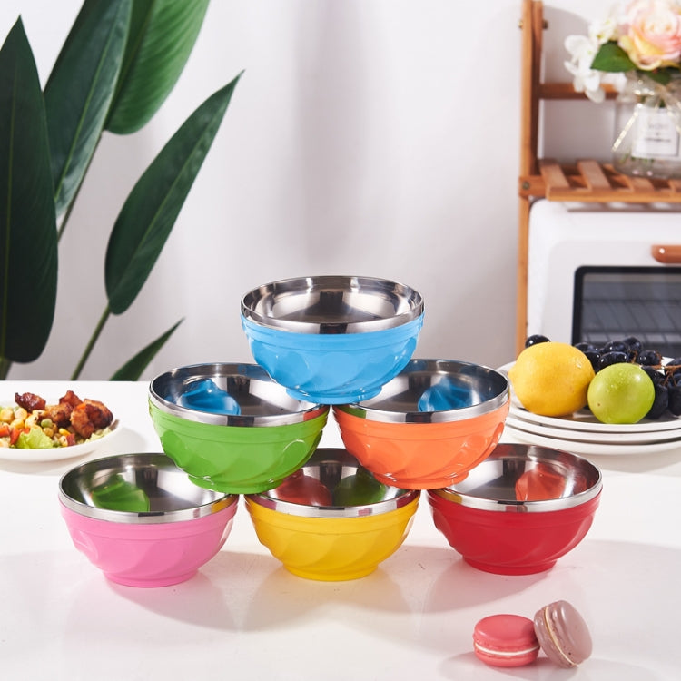 Bol à double paroi en acier inoxydable avec couvercle, bol de riz isotherme pour enfants, lot de 6 pièces de 13 cm, lot de 6 pièces de 15 cm, lot de 6 pièces de 17 cm