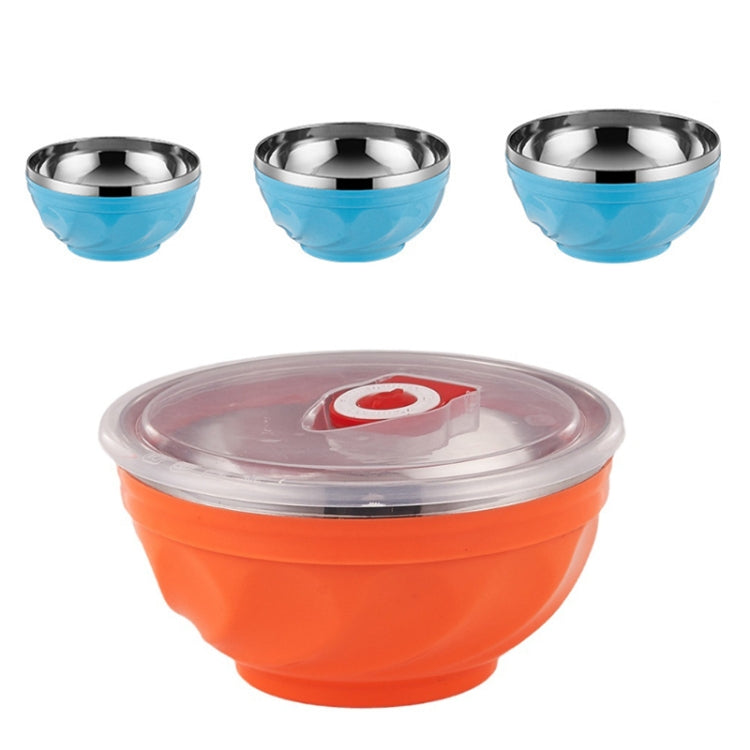 Bol à double paroi en acier inoxydable avec couvercle, bol de riz isotherme pour enfants, lot de 6 pièces de 13 cm, lot de 6 pièces de 15 cm, lot de 6 pièces de 17 cm