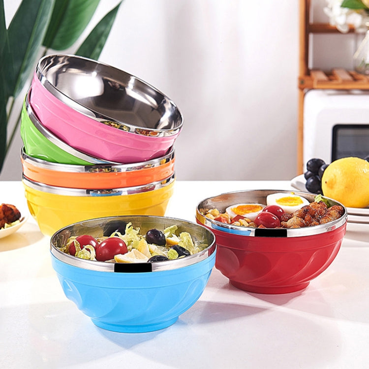 Bol à double paroi en acier inoxydable avec couvercle, bol de riz isotherme pour enfants, lot de 6 pièces de 13 cm, lot de 6 pièces de 15 cm, lot de 6 pièces de 17 cm