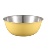 Bol en acier inoxydable 304 de qualité alimentaire pour cuisine, pâtisserie, mélange, légumes, saladier, 19 cm (jaune), 22 cm (jaune), 24 cm (jaune), 19 cm (blanc), 22 cm (blanc), 24 cm (blanc)