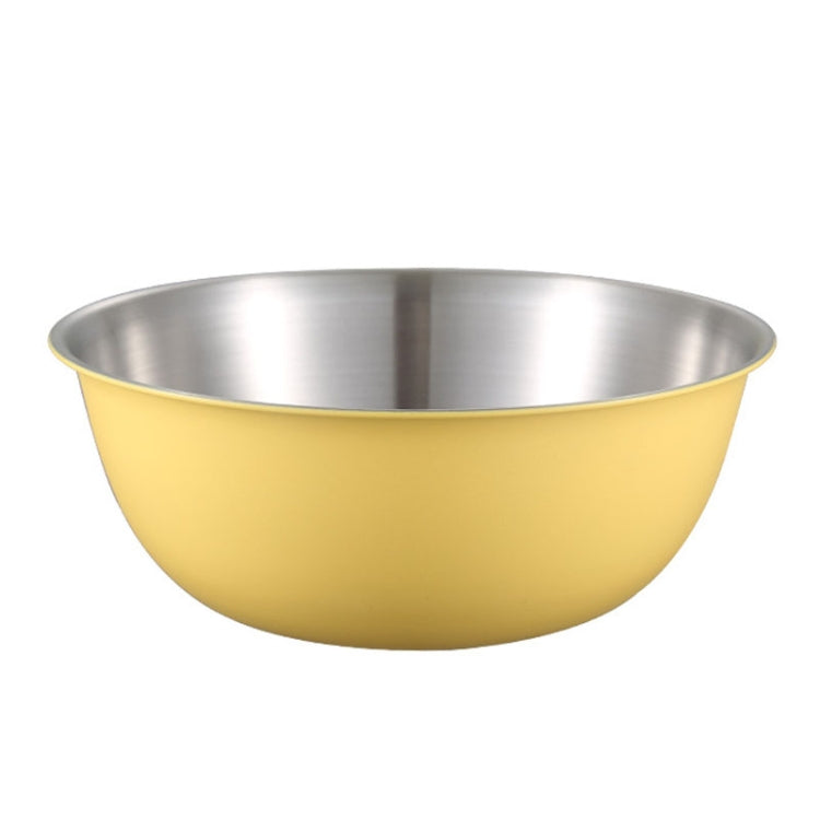 Bol en acier inoxydable 304 de qualité alimentaire pour cuisine, pâtisserie, mélange, légumes, saladier, 19 cm (jaune), 22 cm (jaune), 24 cm (jaune), 19 cm (blanc), 22 cm (blanc), 24 cm (blanc)