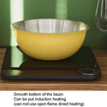 Bol en acier inoxydable 304 de qualité alimentaire pour cuisine, pâtisserie, mélange, légumes, saladier, 19 cm (jaune), 22 cm (jaune), 24 cm (jaune), 19 cm (blanc), 22 cm (blanc), 24 cm (blanc)