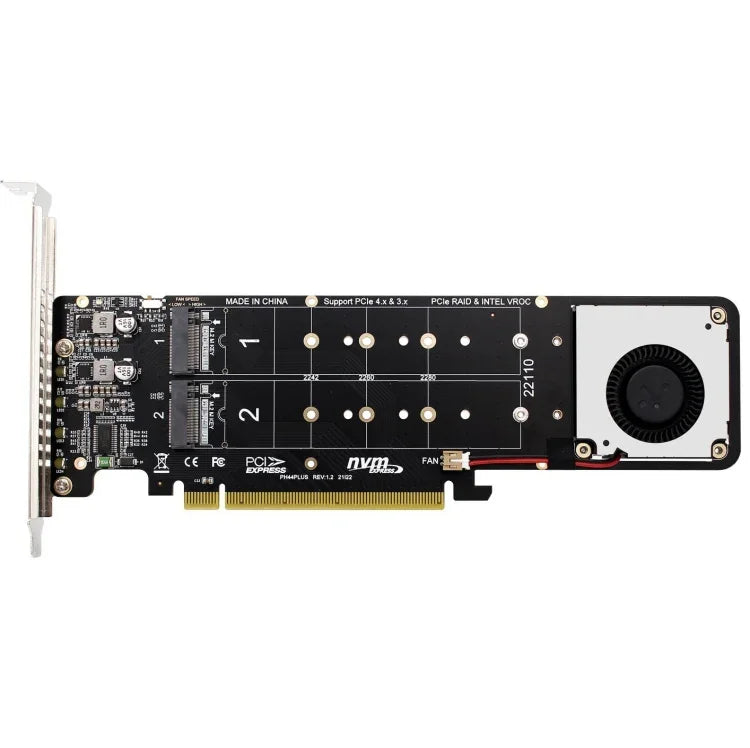 Adaptateur d'extension RAID SSD NVMe x4 PCI-E X16 vers M.2 à clé M, compatible 2242/2260/2280/22110, PH44Plus