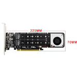 Adaptateur d'extension RAID SSD NVMe x4 PCI-E X16 vers M.2 à clé M, compatible 2242/2260/2280/22110, PH44Plus