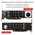 Adaptateur d'extension RAID SSD NVMe x4 PCI-E X16 vers M.2 à clé M, compatible 2242/2260/2280/22110, PH44Plus