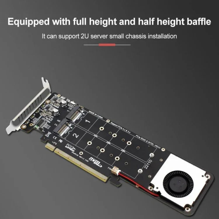 Adaptateur d'extension RAID SSD NVMe x4 PCI-E X16 vers M.2 à clé M, compatible 2242/2260/2280/22110, PH44Plus