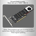 Adaptateur d'extension RAID SSD NVMe x4 PCI-E X16 vers M.2 à clé M, compatible 2242/2260/2280/22110, PH44Plus