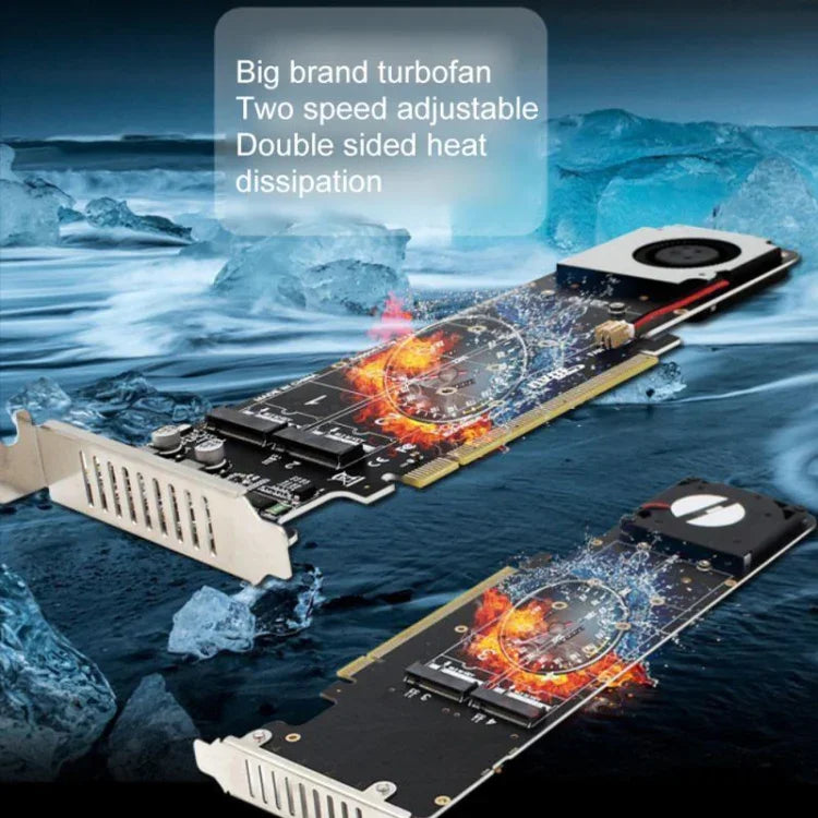Adaptateur d'extension RAID SSD NVMe x4 PCI-E X16 vers M.2 à clé M, compatible 2242/2260/2280/22110, PH44Plus