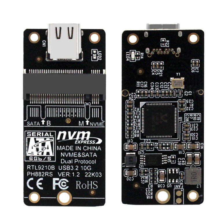 Boîtier disque dur M.2 NVME carte de transfert avec puce RTL9210B Type-C / USB-C USB3.1 Gen2 10Gbps