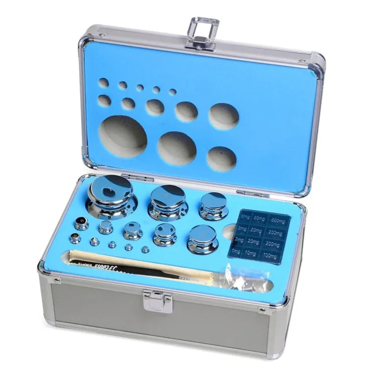 Poids étalons en acier inoxydable, 25 pièces/kit Niveau F1 1 mg-1 kg