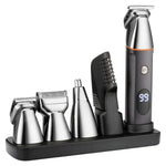 Tondeuse 5 en 1 avec écran numérique, lavable, tondeuse nez, ciseaux électriques, kit LK-881 5 en 1 (argent)