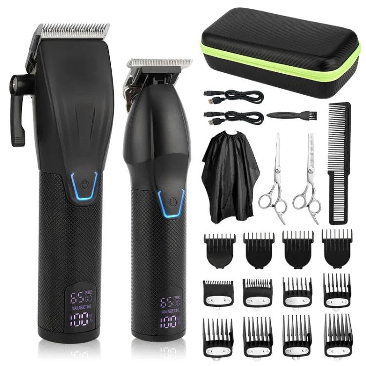 Kit d'outils de coupe de cheveux électriques pour hommes - Tondeuse électrique de sculpture, LM-2027 2 en 1 (Noir), LM-2027 2 en 1 (Or)
