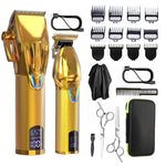 Kit d'outils de coupe de cheveux électriques pour hommes - Tondeuse électrique de sculpture, LM-2027 2 en 1 (Noir), LM-2027 2 en 1 (Or)