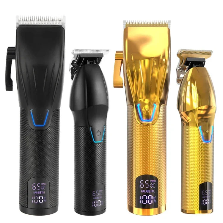Kit d'outils de coupe de cheveux électriques pour hommes - Tondeuse électrique de sculpture, LM-2027 2 en 1 (Noir), LM-2027 2 en 1 (Or)