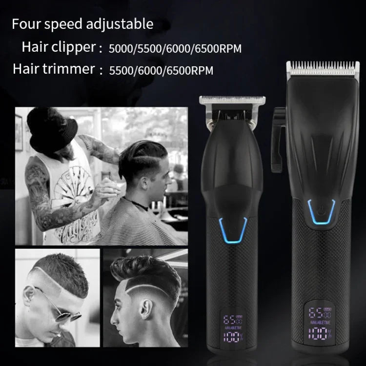 Kit d'outils de coupe de cheveux électriques pour hommes - Tondeuse électrique de sculpture, LM-2027 2 en 1 (Noir), LM-2027 2 en 1 (Or)