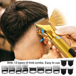 Kit d'outils de coupe de cheveux électriques pour hommes - Tondeuse électrique de sculpture, LM-2027 2 en 1 (Noir), LM-2027 2 en 1 (Or)