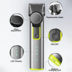 IPX5 étanche hommes multifonctionnel barbier 4 en 1 rasoir tondeuse nez ensemble de cheveux recharge USB, 677 4 en 1