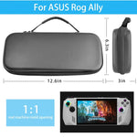 Sacoche de protection en cuir EVA grainé pour console de jeu ASUS ROG Ally, disponible en noir et blanc.