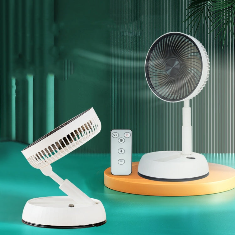 Ventilateur télescopique pliable portable de 8 pouces avec oscillation, minuterie et télécommande, blanc 6000 mAh