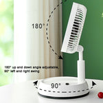 Ventilateur télescopique pliable portable de 8 pouces avec oscillation, minuterie et télécommande, blanc 6000 mAh