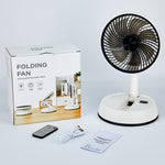 Ventilateur télescopique pliable portable de 8 pouces avec oscillation, minuterie et télécommande, blanc 6000 mAh