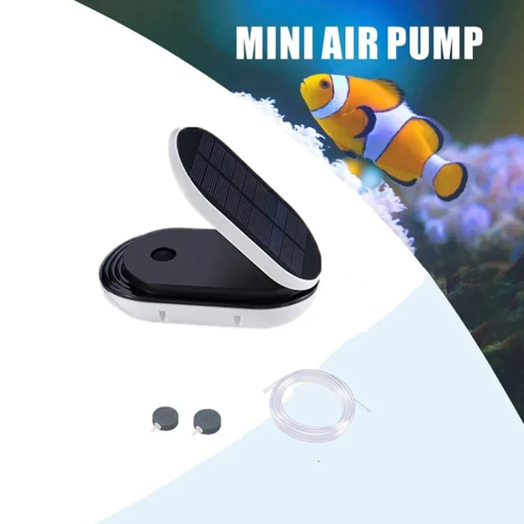 Pompe à Oxygène Solaire Portable Extérieure Couvercle Basculant Aquarium Pompe à Oxygène Solaire, Pompe à Oxygène Solaire