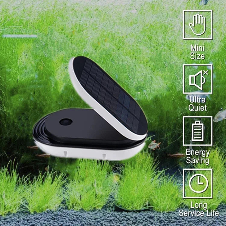 Pompe à Oxygène Solaire Portable Extérieure Couvercle Basculant Aquarium Pompe à Oxygène Solaire, Pompe à Oxygène Solaire