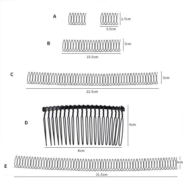 Épingle à Cheveux Fixe Bandeau Accessoires de Cheveux Peigne Invisible Coiffure Ronde, A, B, C, D, E
