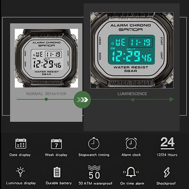 Montre sportive multifonction étanche SANDA 2009 avec calendrier
