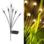 2 ensembles de lumières solaires lucioles de Noël pour jardin extérieur étanches, 6 têtes lumière chaude, 6 têtes lumière colorée, 8 têtes lumière chaude, 8 têtes lumière colorée, 10 têtes lumière chaude, 10 têtes lumière colorée