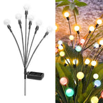 2 ensembles de lumières solaires lucioles de Noël pour jardin extérieur étanches, 6 têtes lumière chaude, 6 têtes lumière colorée, 8 têtes lumière chaude, 8 têtes lumière colorée, 10 têtes lumière chaude, 10 têtes lumière colorée