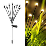 2 ensembles de lumières solaires lucioles de Noël pour jardin extérieur étanches, 6 têtes lumière chaude, 6 têtes lumière colorée, 8 têtes lumière chaude, 8 têtes lumière colorée, 10 têtes lumière chaude, 10 têtes lumière colorée