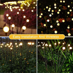 2 ensembles de lumières solaires lucioles de Noël pour jardin extérieur étanches, 6 têtes lumière chaude, 6 têtes lumière colorée, 8 têtes lumière chaude, 8 têtes lumière colorée, 10 têtes lumière chaude, 10 têtes lumière colorée